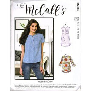 McCall's M7360 Misses 14 to 22 Loose Fitting Top and Tunics Uncut Sewing Pattern